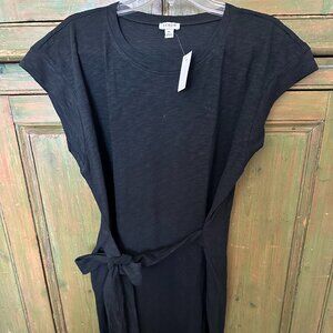 New J Crew Black  Knit Tie Waist Mini Dress XL